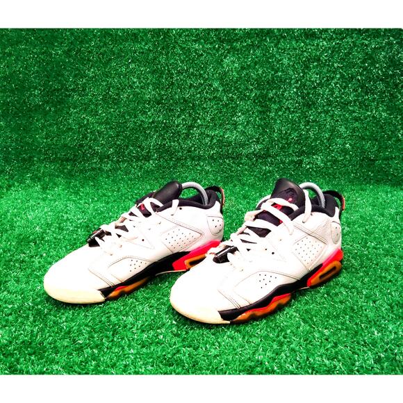 Nike Air Jordan 6 Retro Low Athletic Sneakers Kids 7Y White Black 768881-123 - Picture 2 of 10